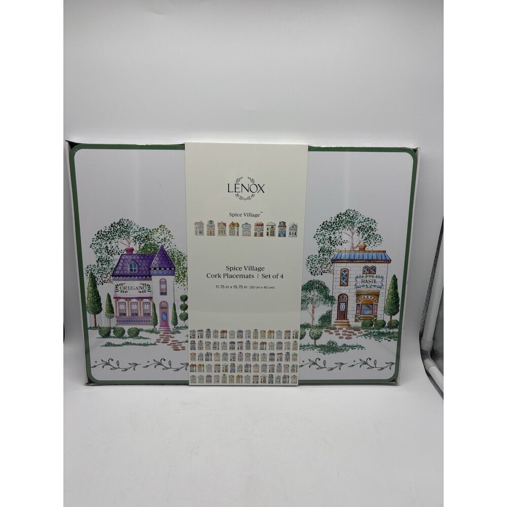 NEW Lenox Spice Village Cork Placemat Set of 4 NIB 12"x16" HTF Hard To Find
